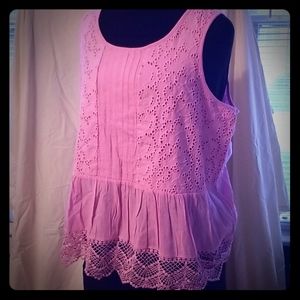 Pink Crown & Ivy Tank, XL